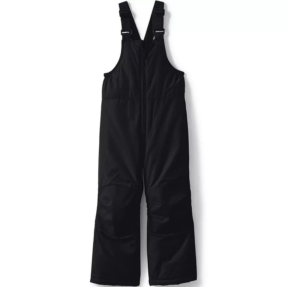 Lands' End Kids Iron Knee Insulated Winter Snow Bibs - Black- Size 12 NWOT